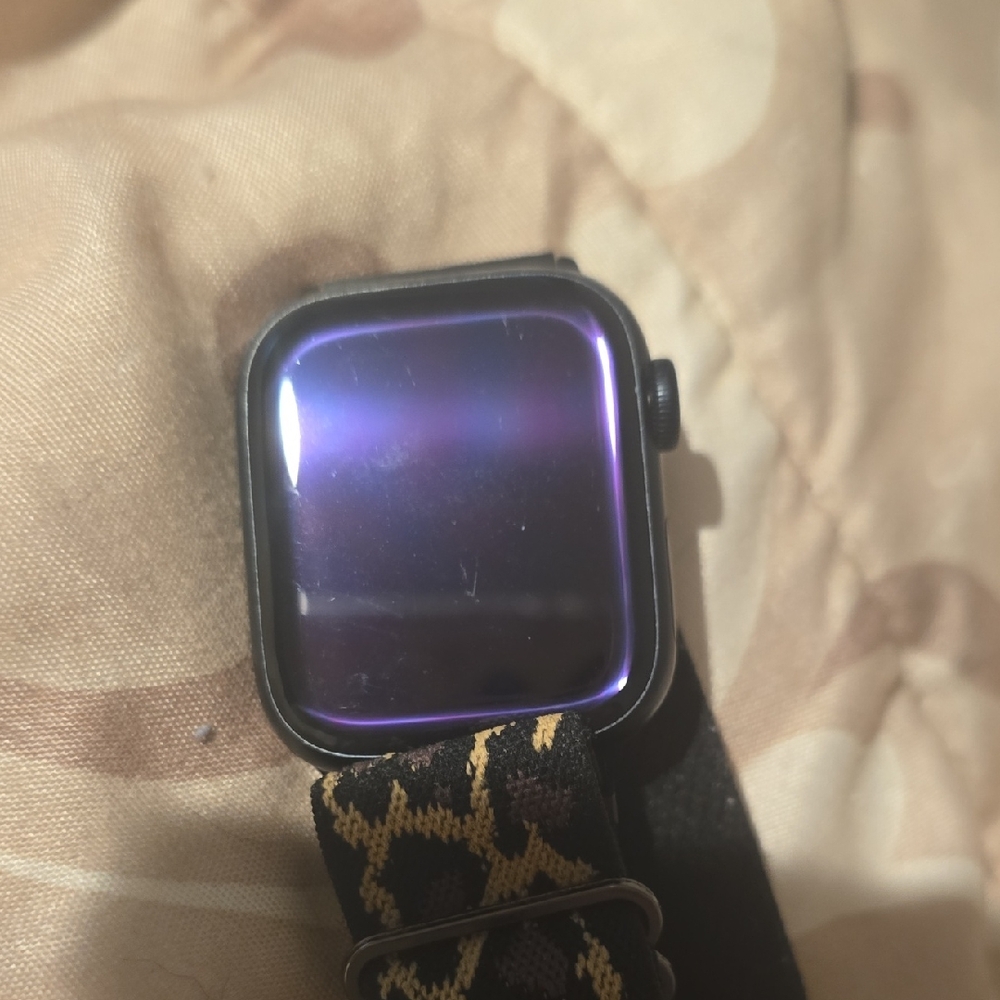 Smartwatch with Black and Purple Display